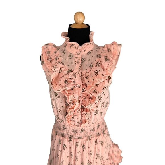 ROCHELLE BEHRENS The Sleeveless Ruffled Mini Shirt Dress Size XS - Picture 5 of 9